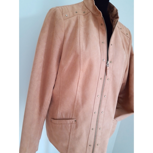 Tanjay | Brown/Tan Faux Suede Jacket - Picture 2 of 2